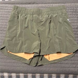 Columbia Olive Green Shorts with Peach Lining